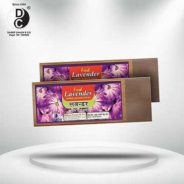 Fresh Lavender Incense Sticks Pouch | 100 GMS Pack | Pack of 5 Pouches | Long Lasting Incense Sticks for Calming & Relaxation | No Charcoal Agarbatti | Dhoop Chaon and Co