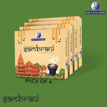 Original Sambrani Dhoop Cups pack of 4 (12 Pcs cups in 1 Pack)