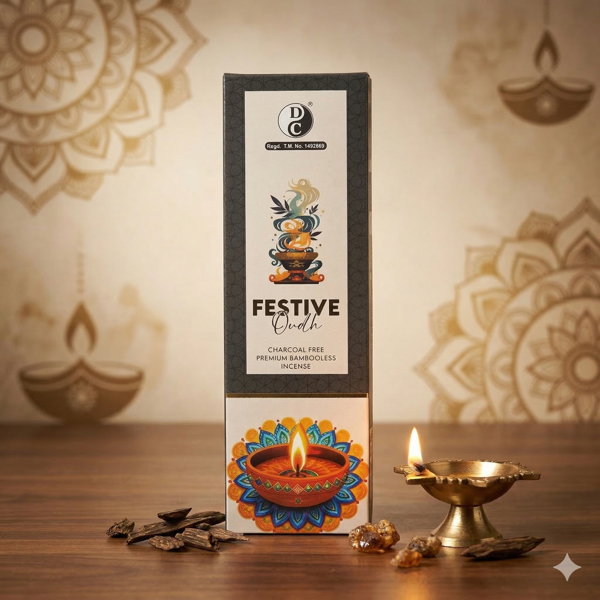Dhoop Chaon & Co. Festive Oudh Premium Bambooless Incense Sticks