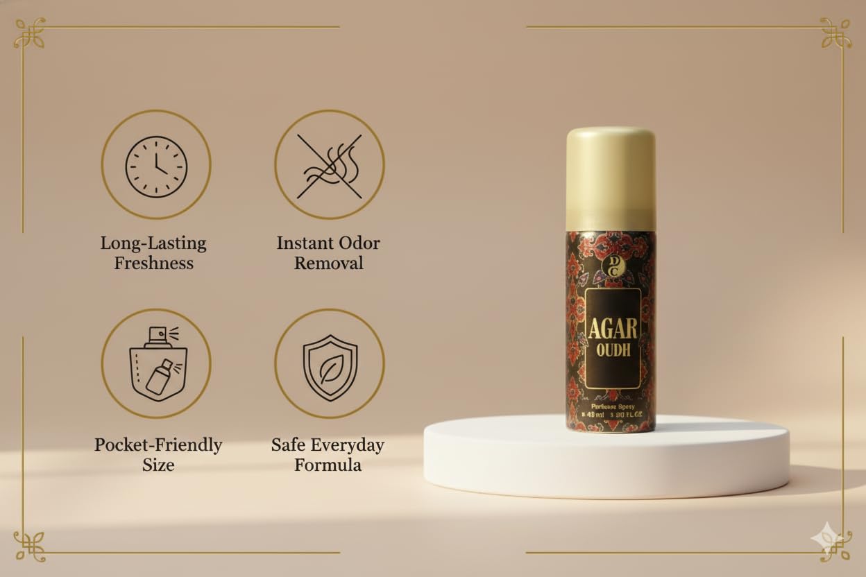 Oudh Air Freshener Spray | Premium 40 ml Mist | Pack of 2