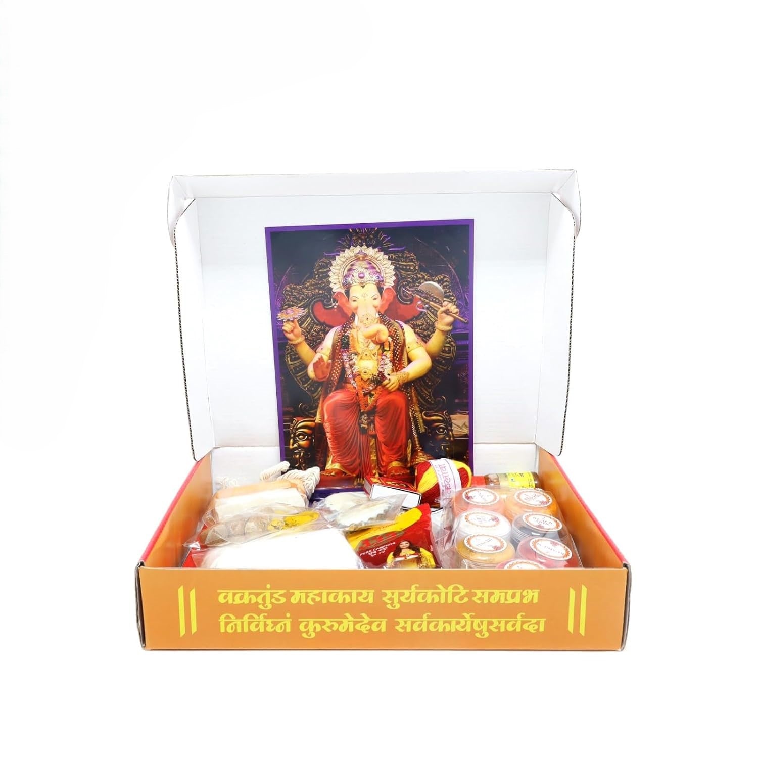 Shree Ganesh Chaturthi  Premium Complete Puja Samagri Kit Includes 27 Puja Essentials