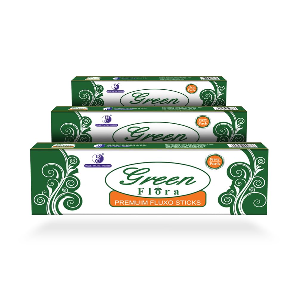 Green Flora Masala Incense Sticks | Each 100 GMS Pack | Pack of 3 | Long Lasting Incense Sticks for Calming & Relaxation | No Charcoal Agarbatti | Dhoop Chaon and Co.