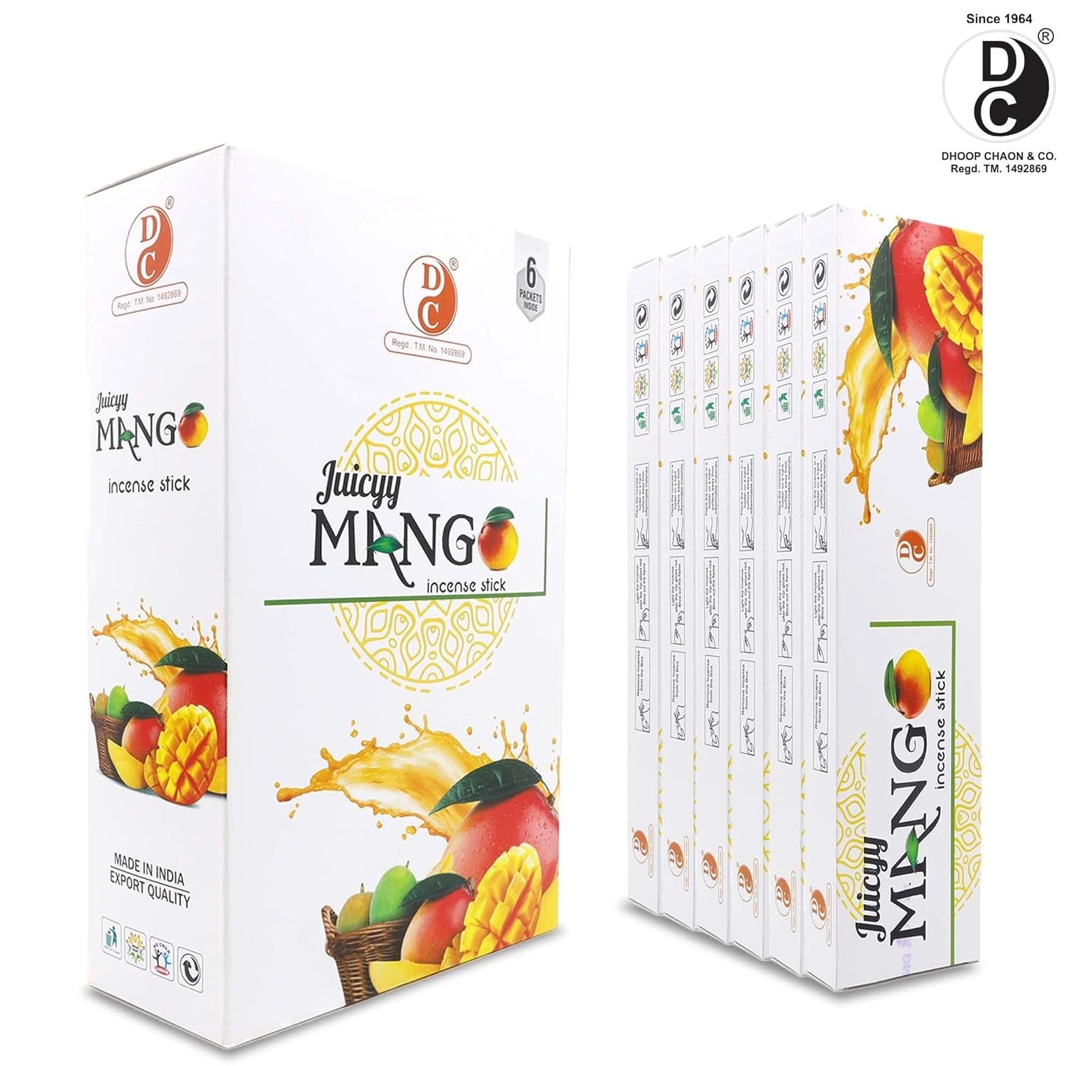 Eco Mango Premium Incense Sticks | Pack of 6 Boxes | 100 GMS Each