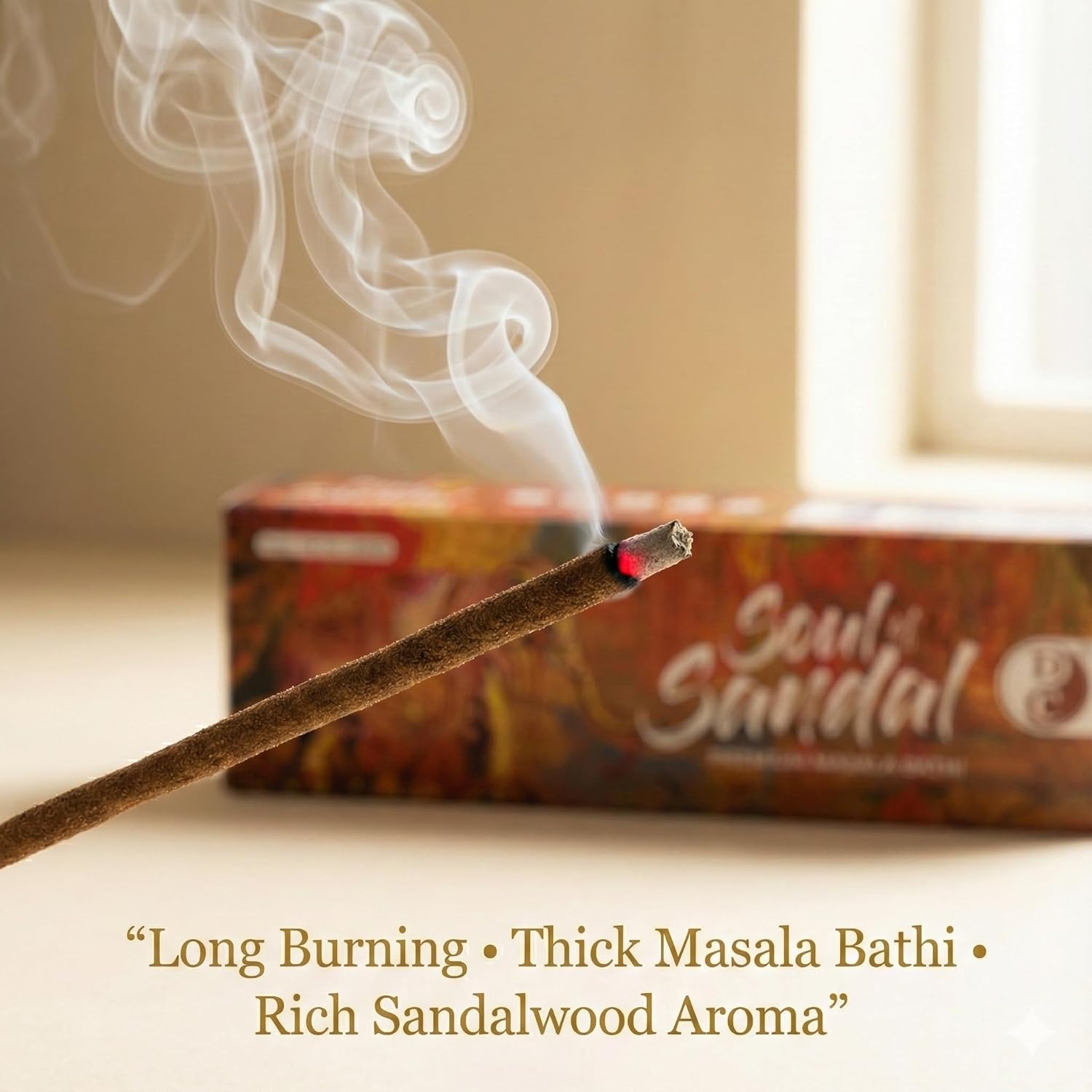 Soul of Sandal – Premium Natural Masala Incense Sticks (50g × 12 Value Pack) Long-Lasting Sandalwood Fragrance | Handcrafted | Pure Masala Agarbatti