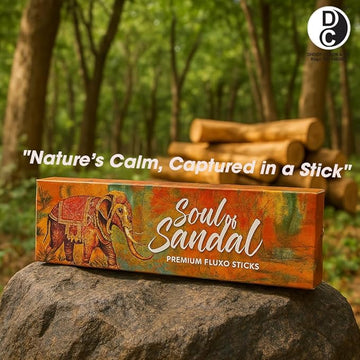 Soul of Sandal Premium 6 Inch Long Charcoal Free Dhoop Sticks 10 Sticks Pack