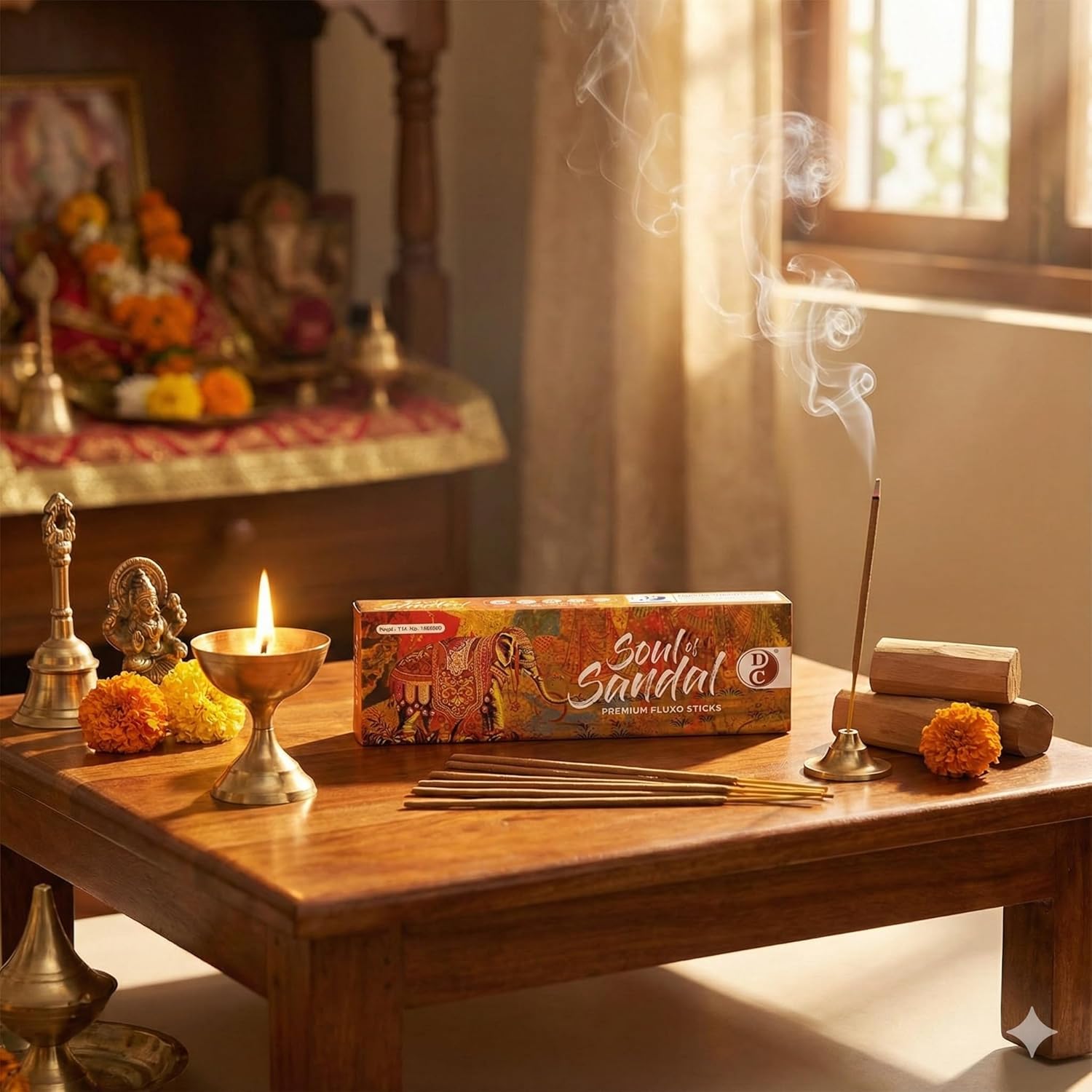 Soul of sandal | Premium 19" Long Incense Sticks | Pack of 1 | 3 sticks each pack | 5 hours Burning each stick.