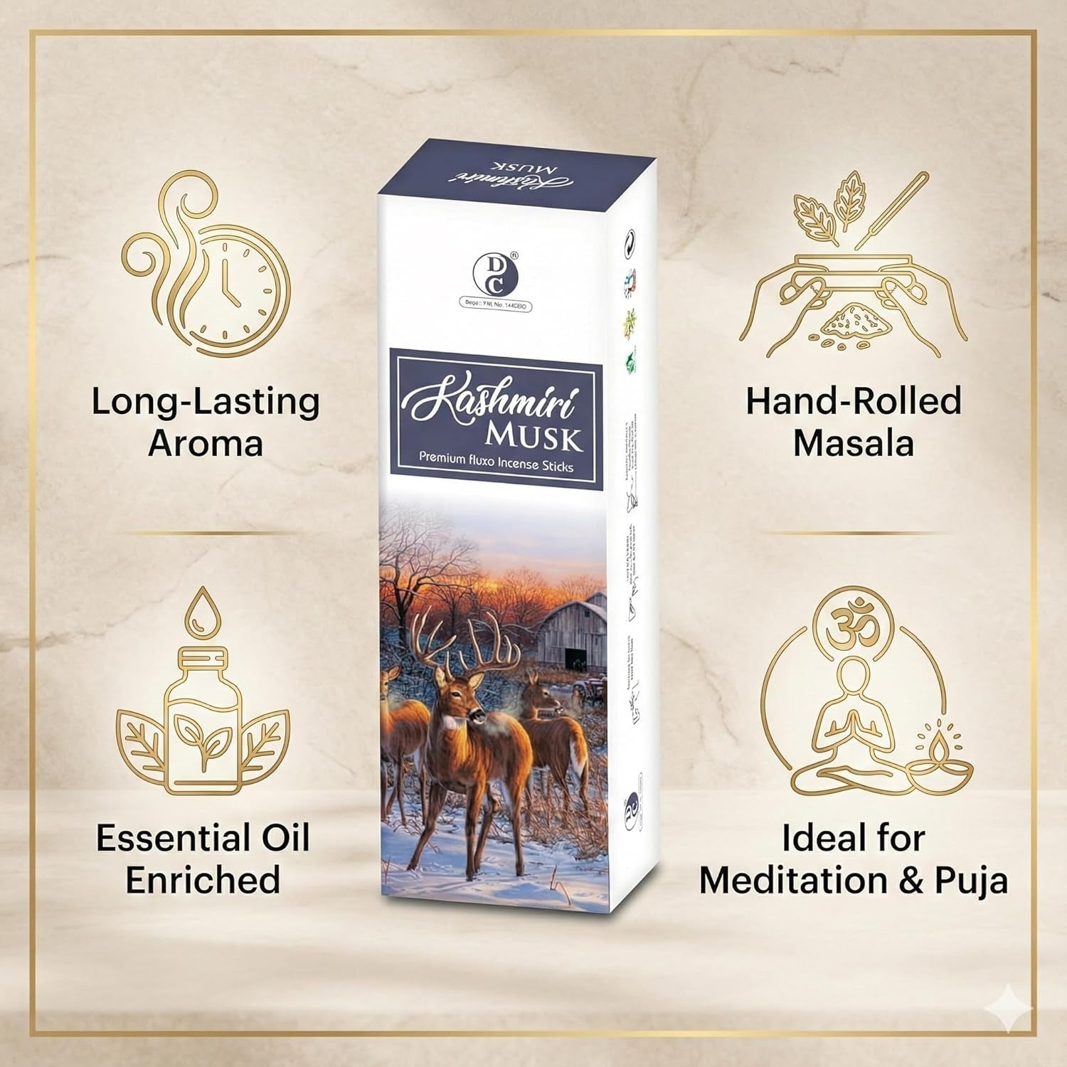 Kashmiri Musk Premium Fluxo Incense Sticks