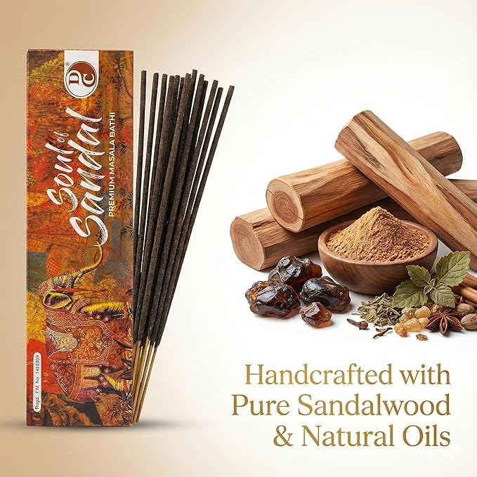 Soul of Sandal – Premium Natural Masala Incense Sticks (50g × 12 Value Pack) Long-Lasting Sandalwood Fragrance | Handcrafted | Pure Masala Agarbatti