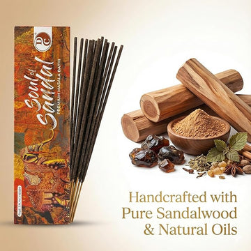 Soul of sandal | Premium 19" Long Incense Sticks | Pack of 1 | 3 sticks each pack | 5 hours Burning each stick.