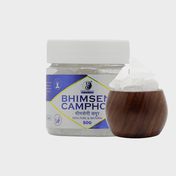 Bhismeni Camphor 50g Premium 100% Natural and Organic Bhimseni Camphor 50 Grams Jar Pack