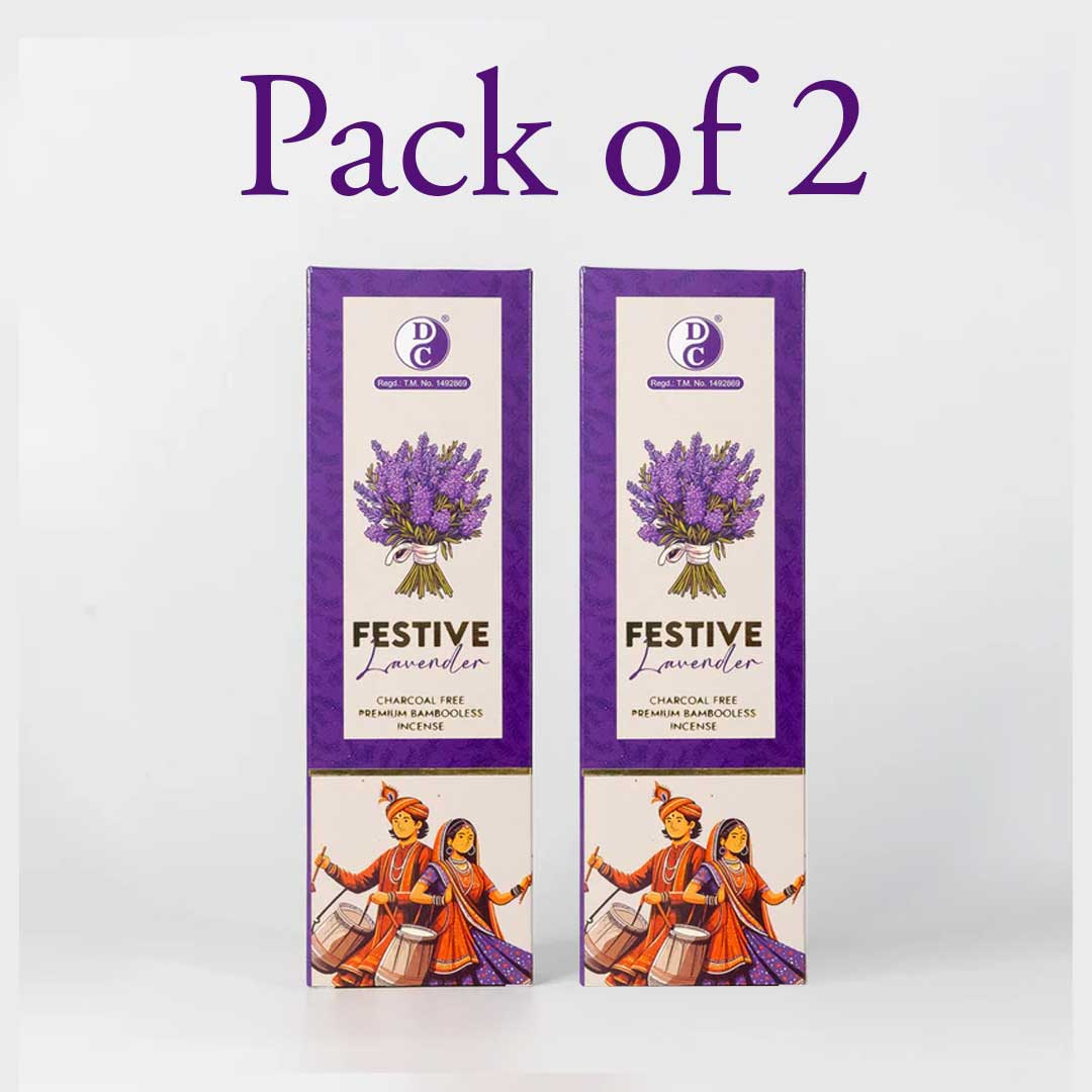 Dhoop Chaon & Co. Festive Lavender Premium Bambooless Incense Sticks | 90g Each Pack.