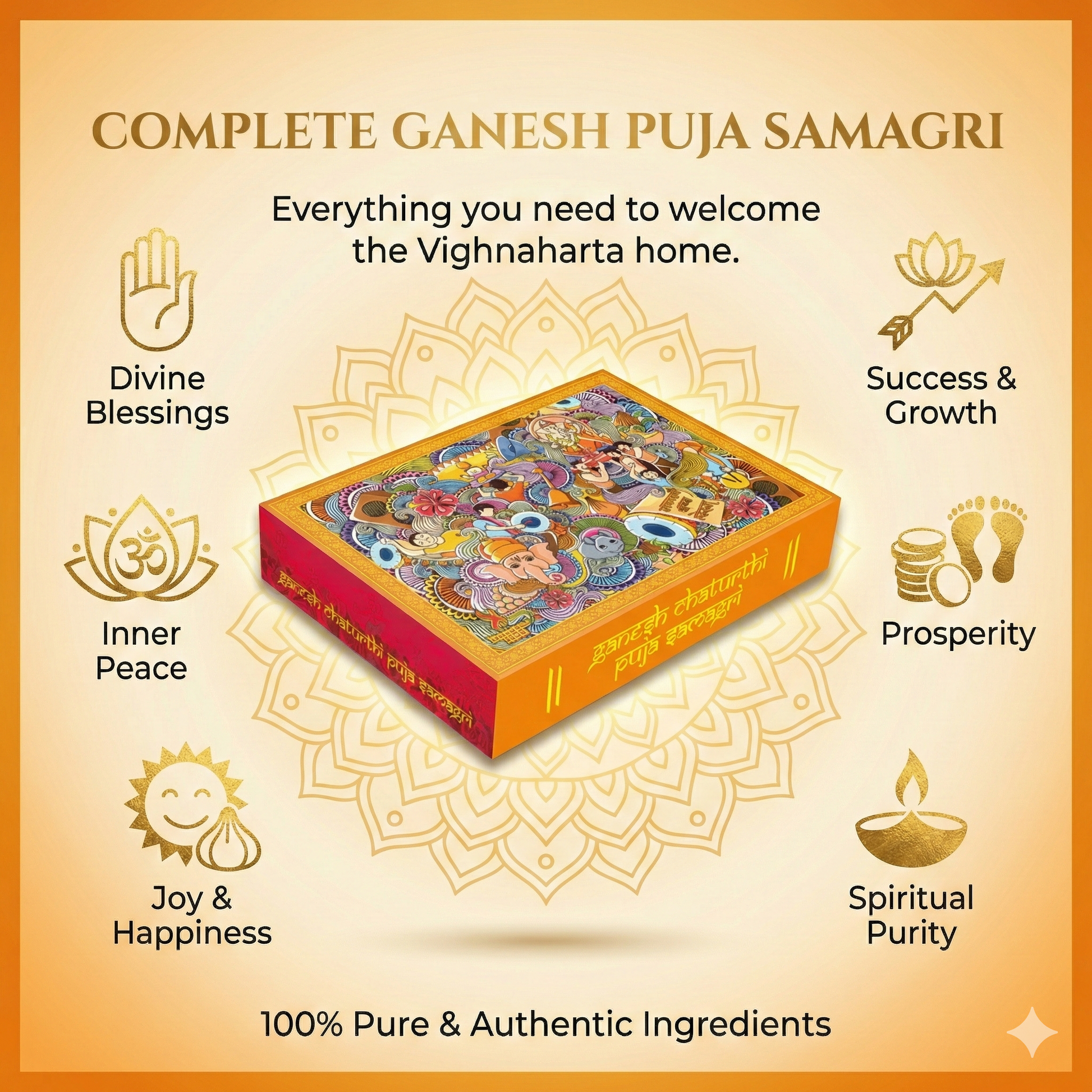 Shree Ganesh Chaturthi  Premium Complete Puja Samagri Kit Includes 27 Puja Essentials