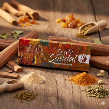 Soul of Sandal Premium 6 Inch Long Charcoal Free Dhoop Sticks 10 Sticks Pack
