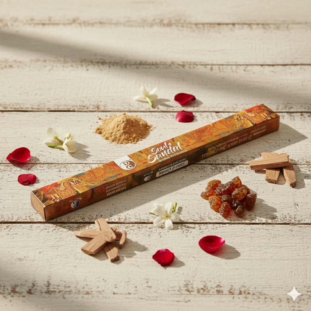 Soul of sandal | Premium 19" Long Incense Sticks | Pack of 1 | 3 sticks each pack | 5 hours Burning each stick.