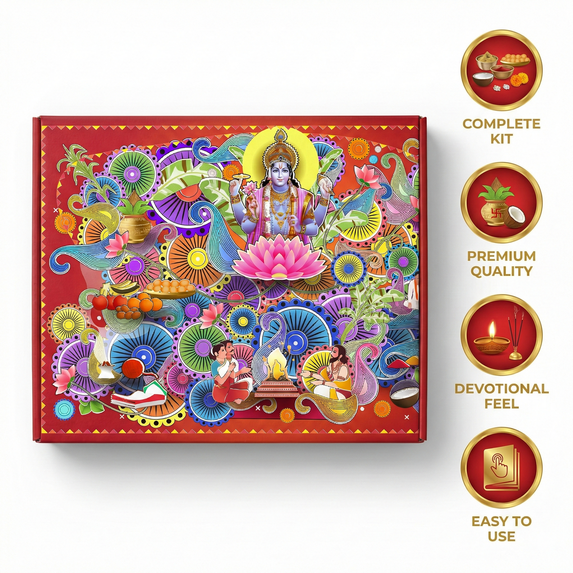 Shree Satyanarayan  Premium Complete Puja Samagri Kit Pack of 1