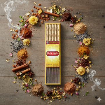 19" Gold Twist Premium 19" Long Incense Sticks 10 Sticks Pack
