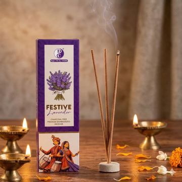 Dhoop Chaon & Co. Festive Lavender Premium Bambooless Incense Sticks | 90g Each Pack.
