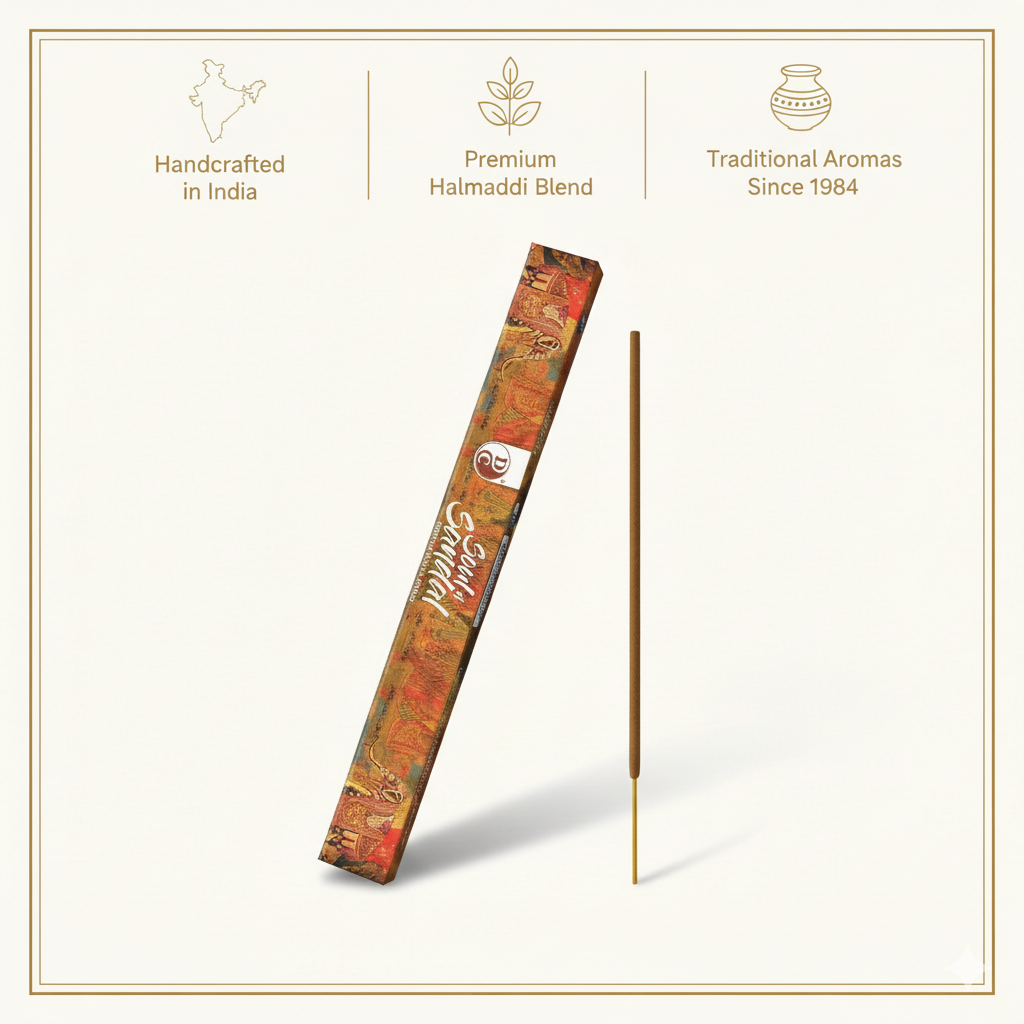 Soul of sandal | Premium 19" Long Incense Sticks | Pack of 1 | 3 sticks each pack | 5 hours Burning each stick.