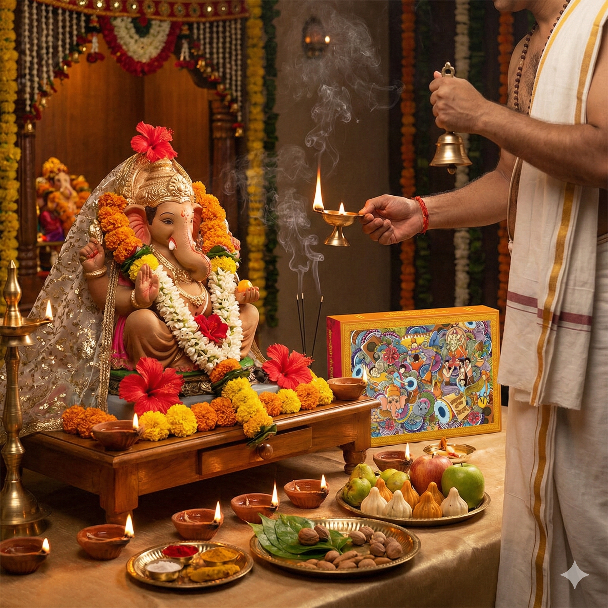 Shree Ganesh Chaturthi  Premium Complete Puja Samagri Kit Includes 27 Puja Essentials