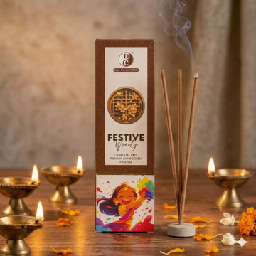 Dhoop Chaon & Co. Festive Woody Premium Bambooless Incense Sticks| 90g each pack