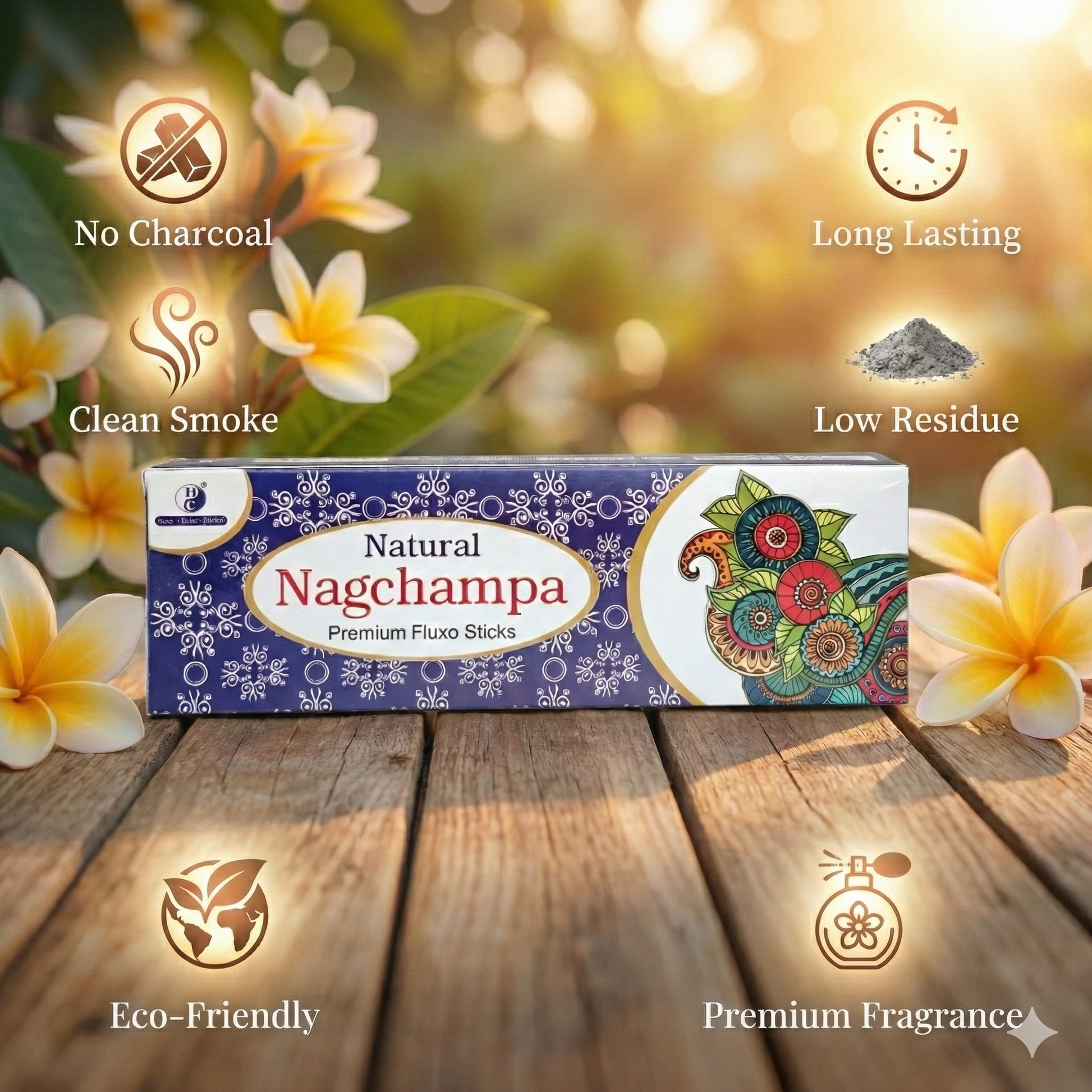 Natural Nag Champa Premium Fluxo Incense Sticks