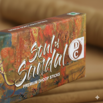 Soul of Sandal Premium 6 Inch Long Charcoal Free Dhoop Sticks 10 Sticks Pack