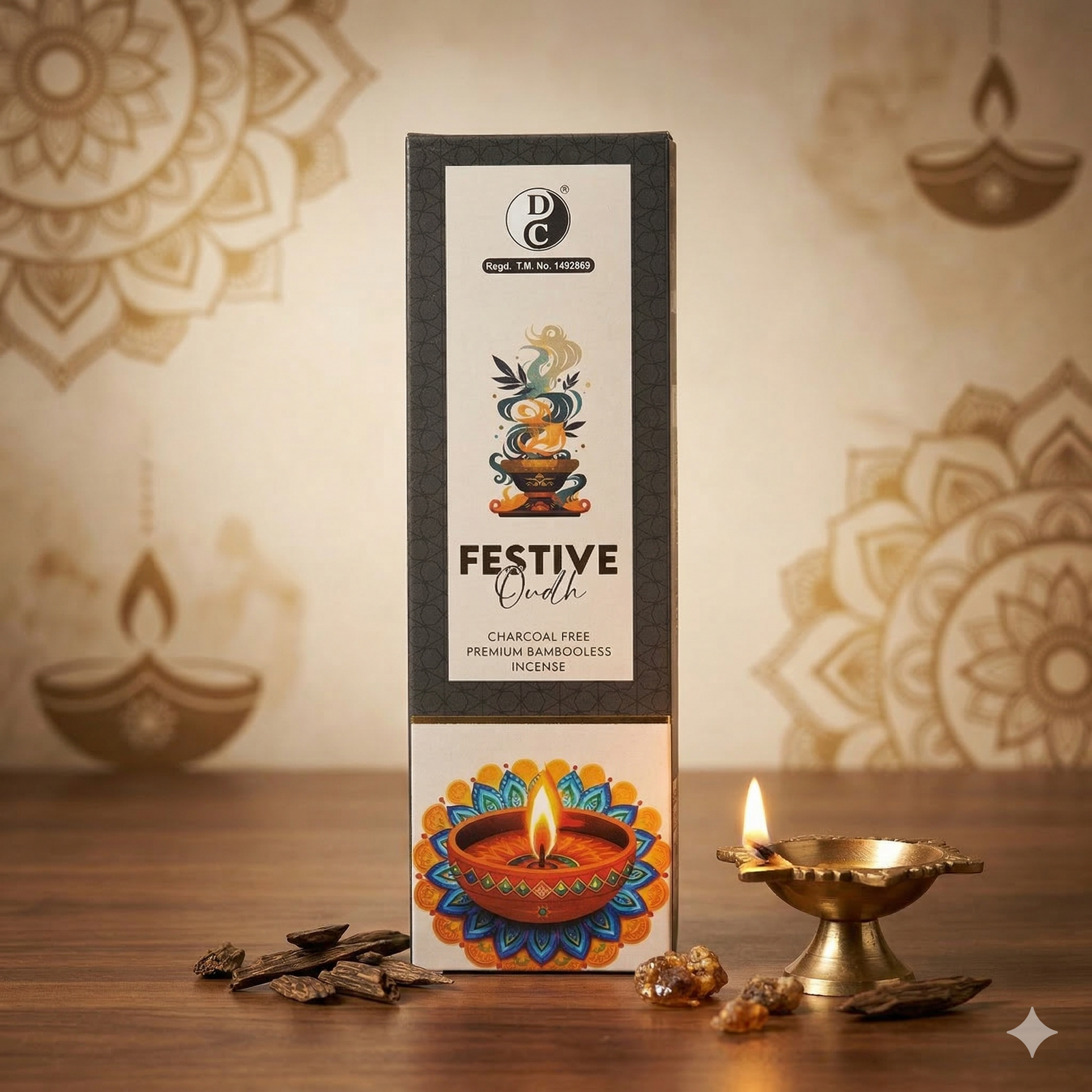 Dhoop Chaon & Co. Festive Oudh Premium Bambooless Incense Sticks | 90g Each Pack