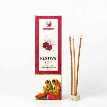 Dhoop Chaon & Co. Festive Rose Premium Bambooless Incense Sticks