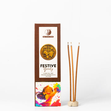 Dhoop Chaon & Co. Festive Woody Premium Bambooless Incense Sticks