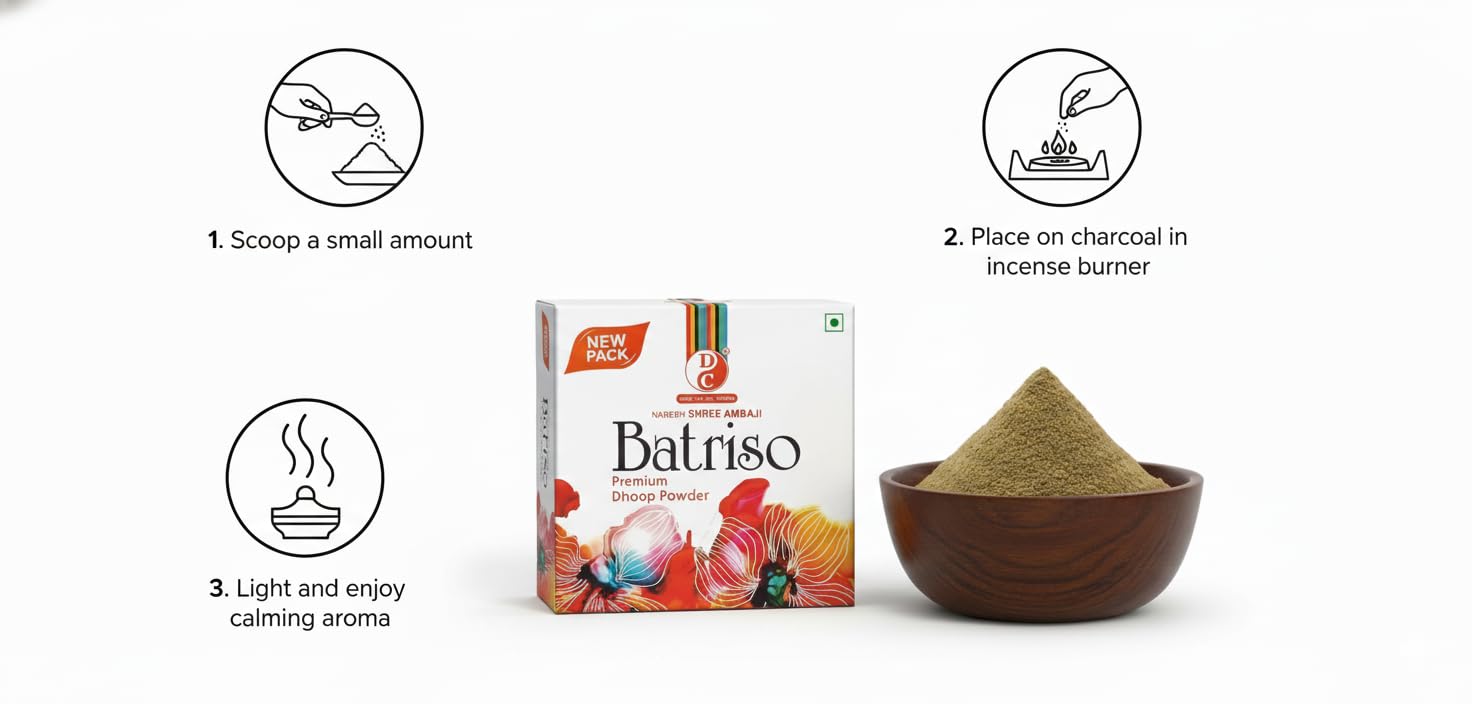 Batriso Premium Charcoal Free Dhoop Powder 100 Grams Pack