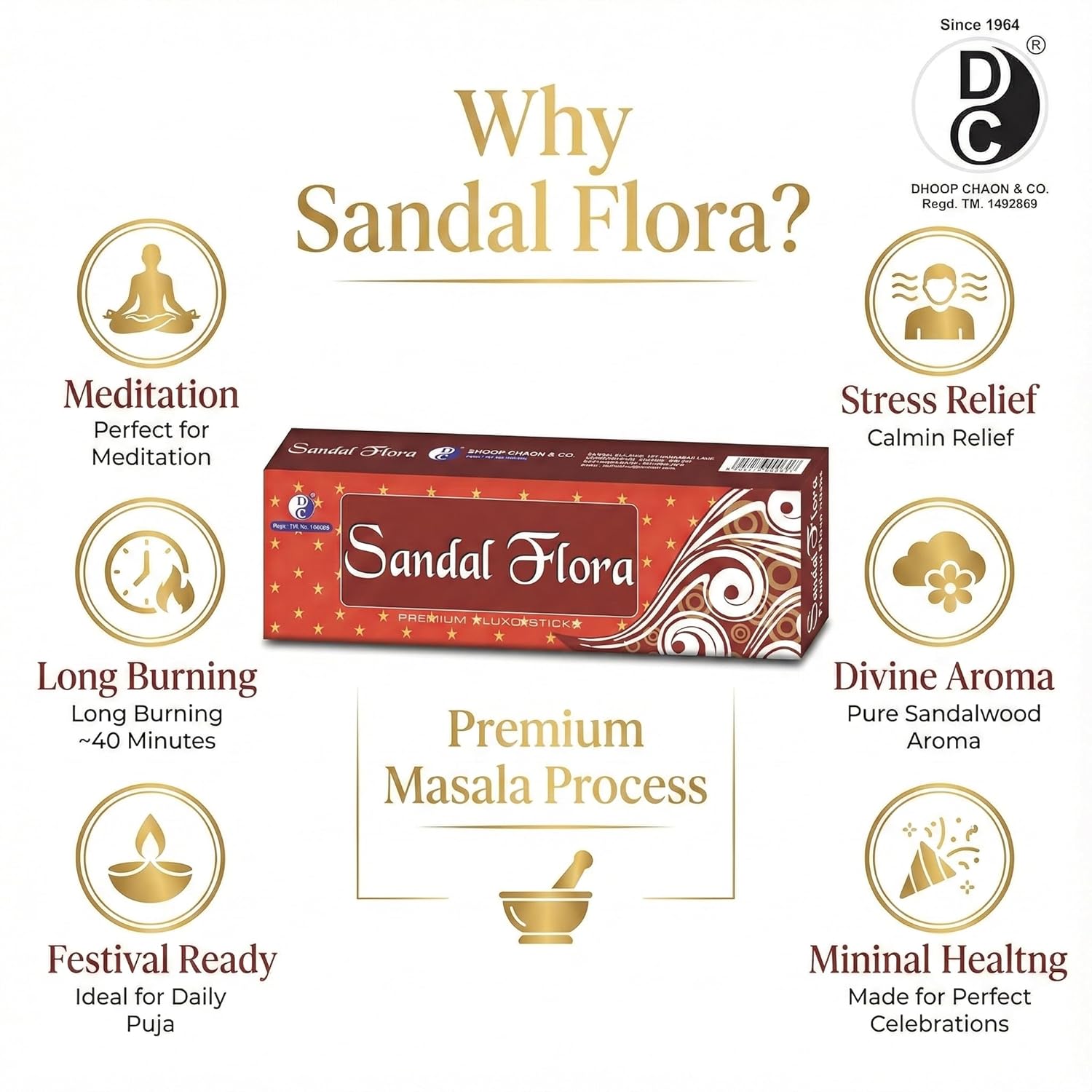 Sandal Flora Premium Masala Incense Sticks