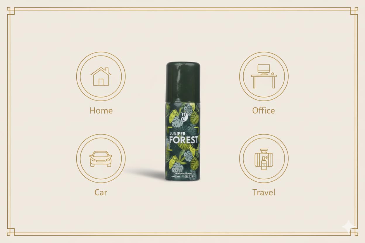Dhoop Chaon & Co. Juniper Forest Air Freshener Spray | Premium 40 ml Mist | Pack of 2