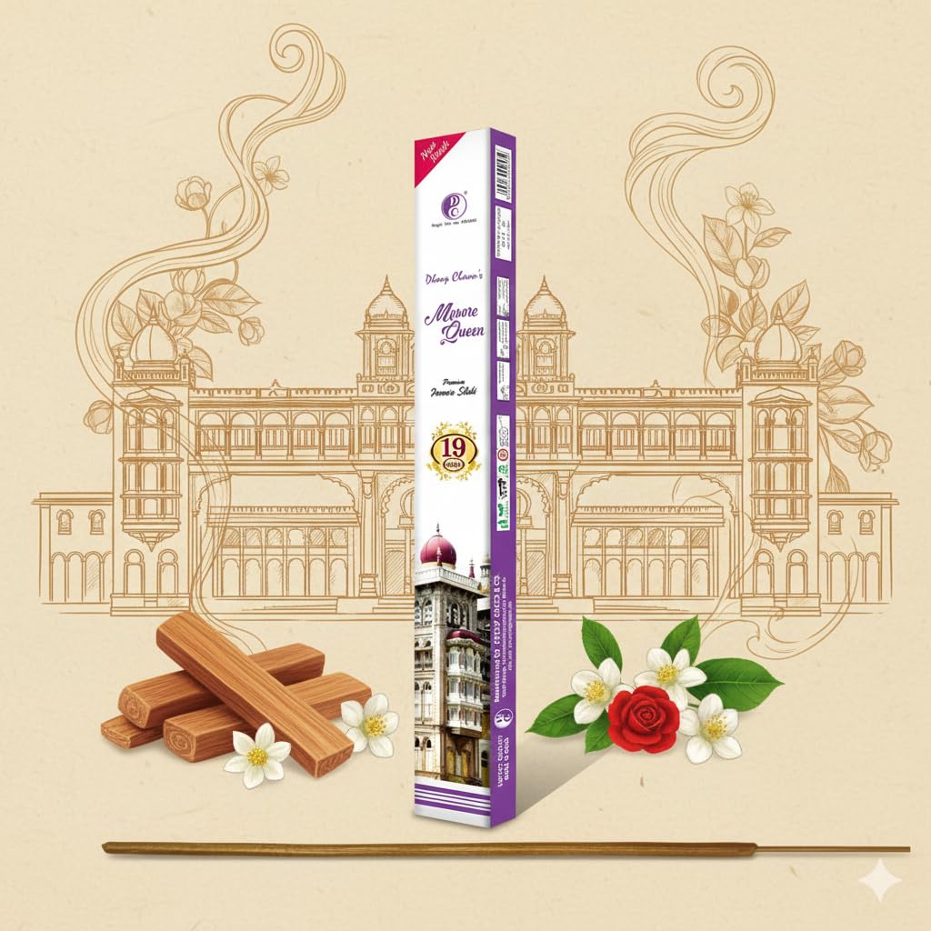 19" Mysore Queen Premium 19" Long Incense Sticks 10 Sticks Pack