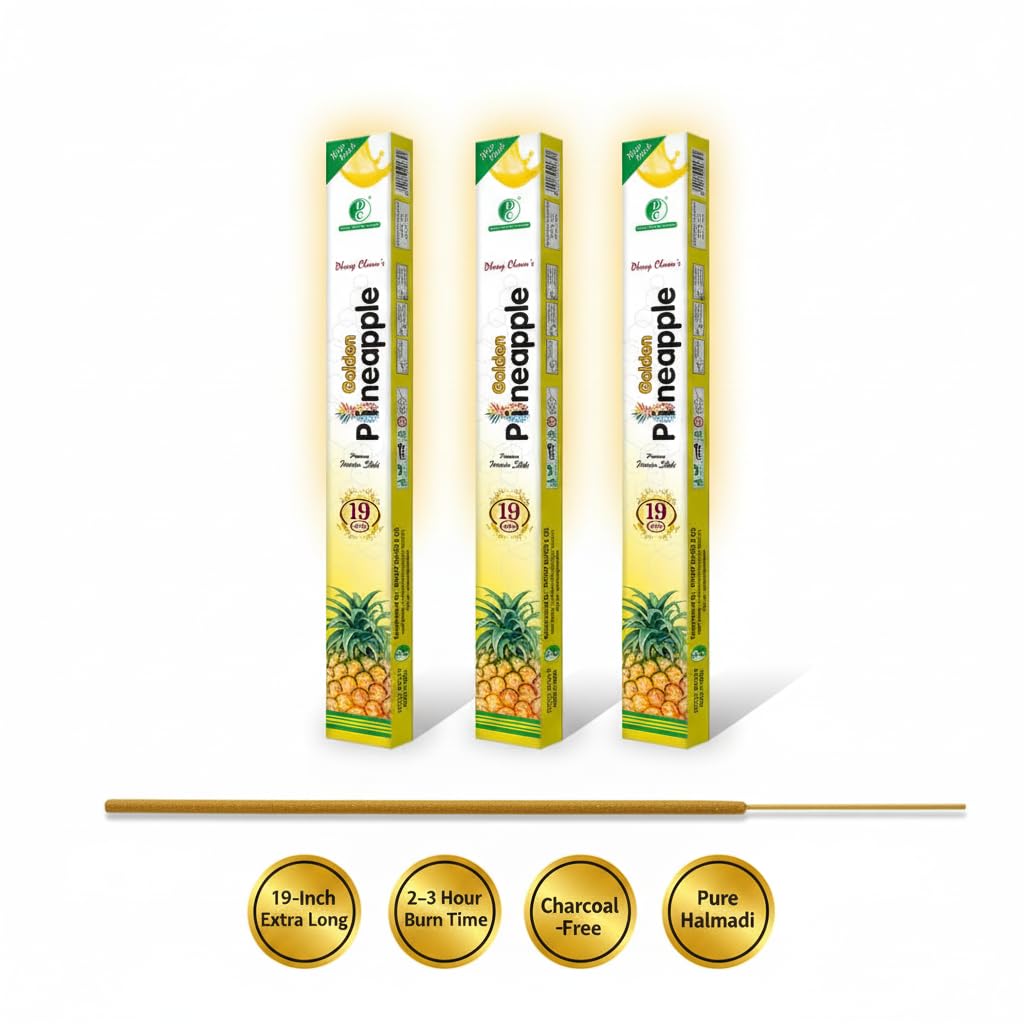 19" Golden Pineapple Premium 19" Long Incense Sticks 10 Sticks Pack