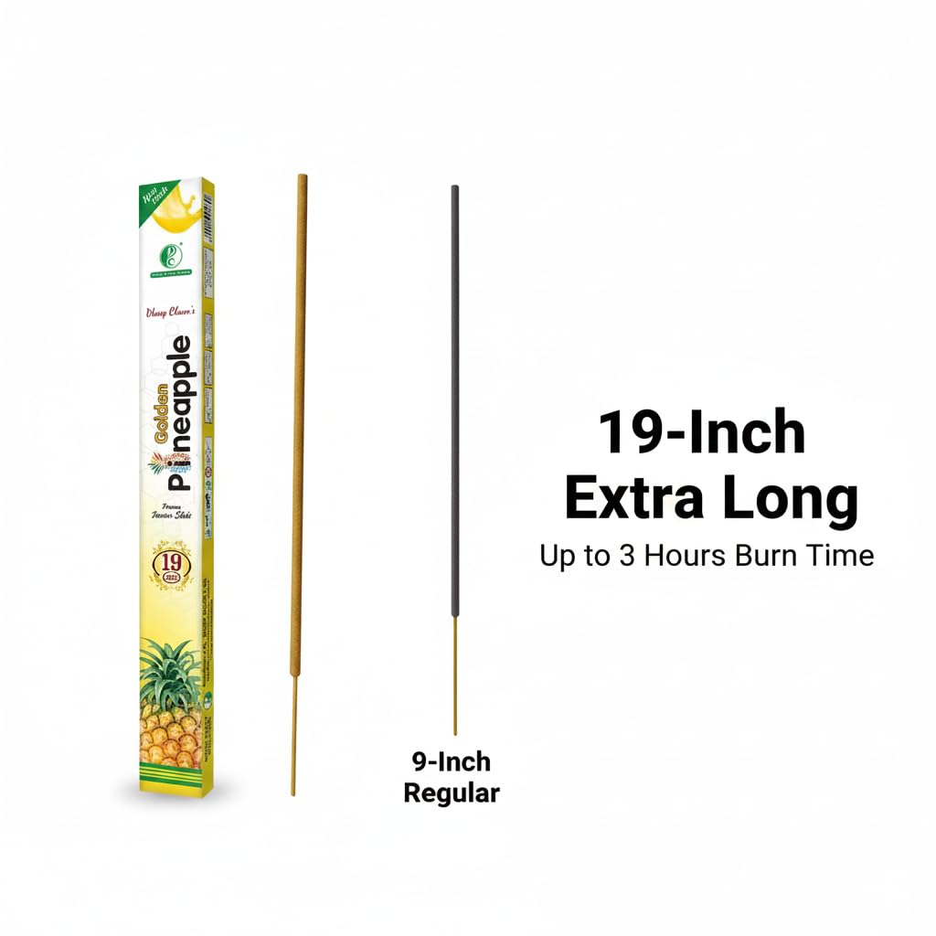 19" Golden Pineapple Premium 19" Long Incense Sticks 10 Sticks Pack