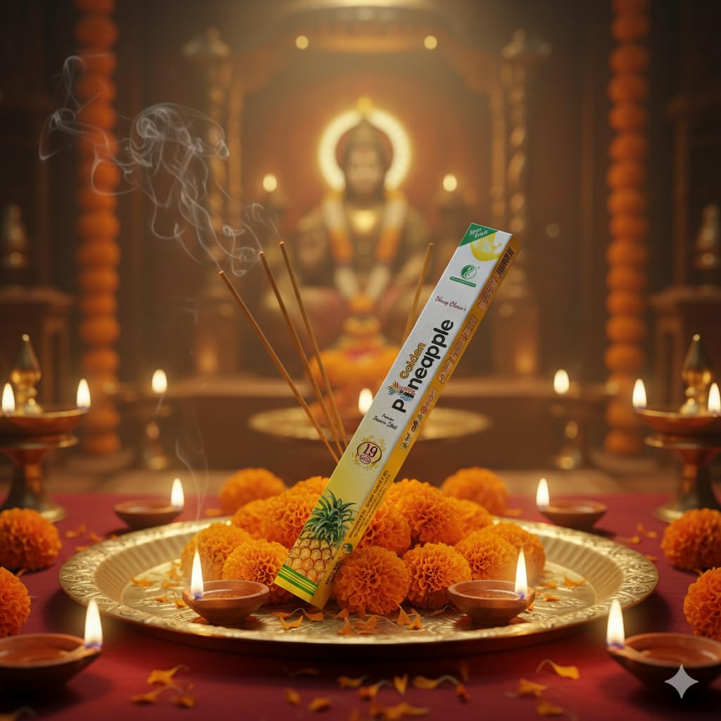 19" Golden Pineapple Premium 19" Long Incense Sticks 10 Sticks Pack