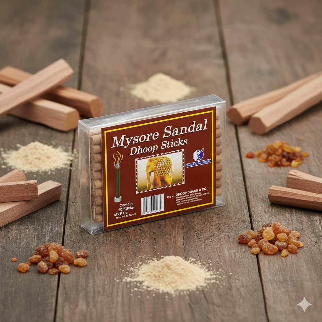 Mysore Sandal Premium Dhoop Sticks Without Charoal 30 Sticks Pack