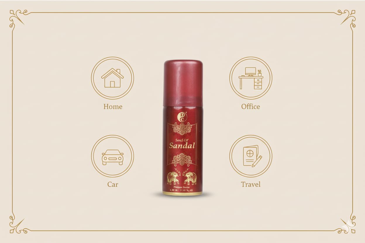 Dhoop Chaon & Co. Soul of Sandal Air Freshener Spray | Premium 40 ml Mist | Pack of 2